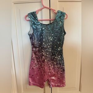 Galaxy Ombre Metallic Leotard - Teal, Purple, Pink